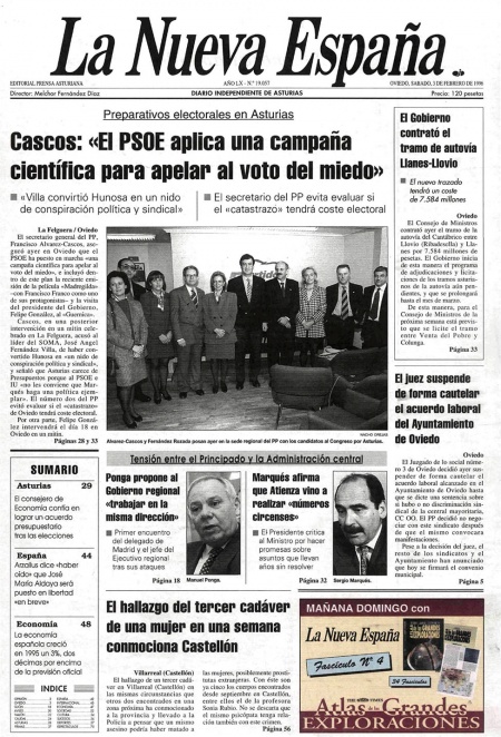 Portada Sábado 3 de  de 1996