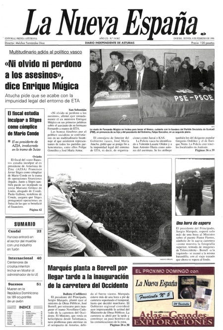 Portada Jueves 8 de  de 1996