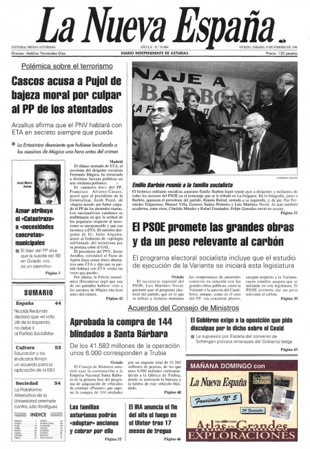Portada Sábado 10 de  de 1996
