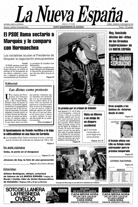 Portada Domingo 17 de  de 1996