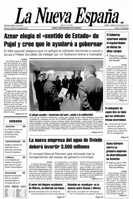 Portada Martes 19 de  de 1996