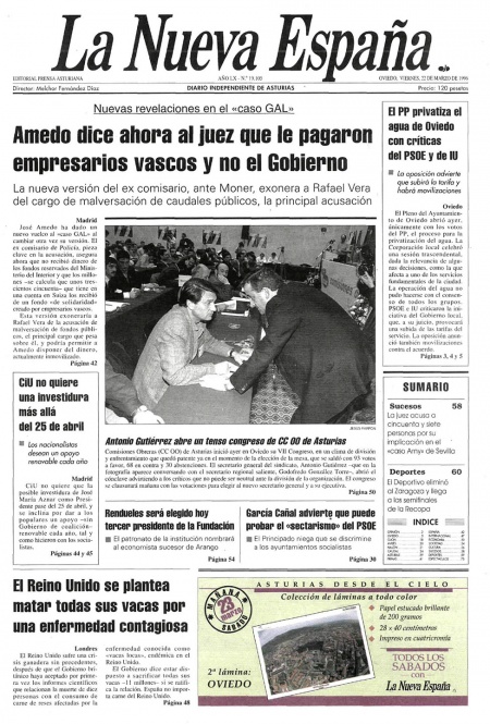 Portada Viernes 22 de  de 1996