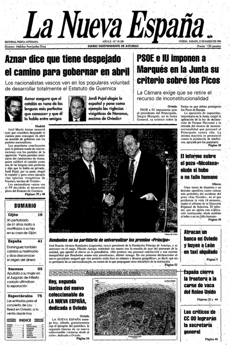 Portada Sábado 23 de  de 1996