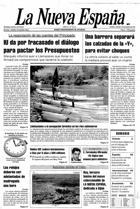 Portada Sábado 30 de  de 1996