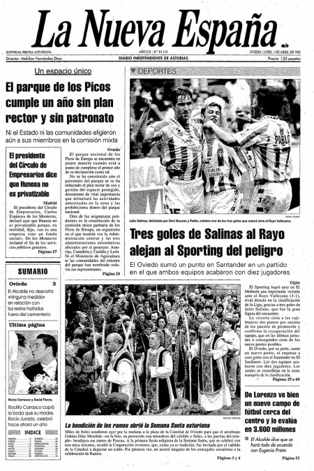 Portada Lunes 1 de  de 1996