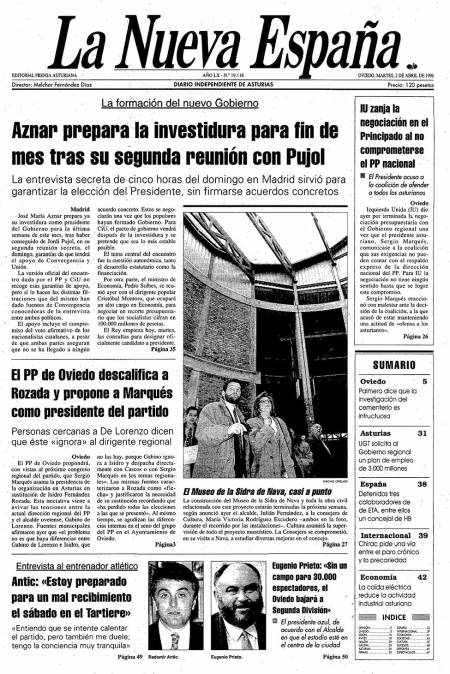 Portada Martes 2 de  de 1996
