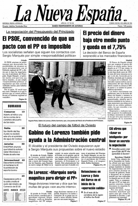 Portada Jueves 4 de  de 1996