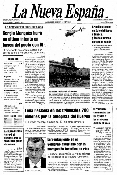 Portada Viernes 5 de  de 1996