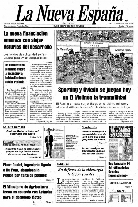 Portada Domingo 14 de  de 1996