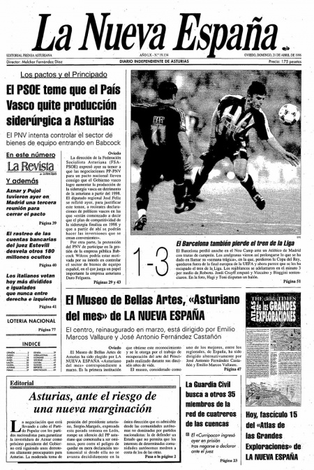 Portada Domingo 21 de  de 1996