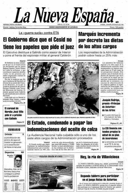 Portada Sábado 25 de  de 1996