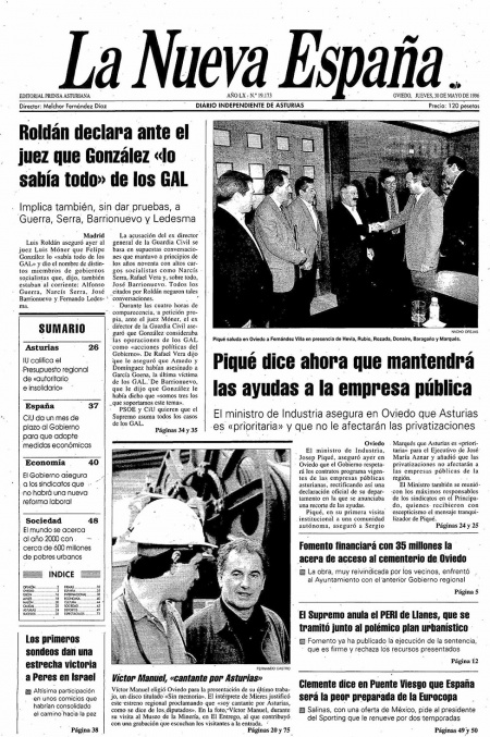 Portada Jueves 30 de  de 1996