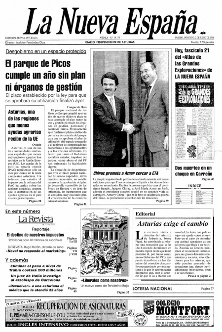 Portada Domingo 2 de  de 1996