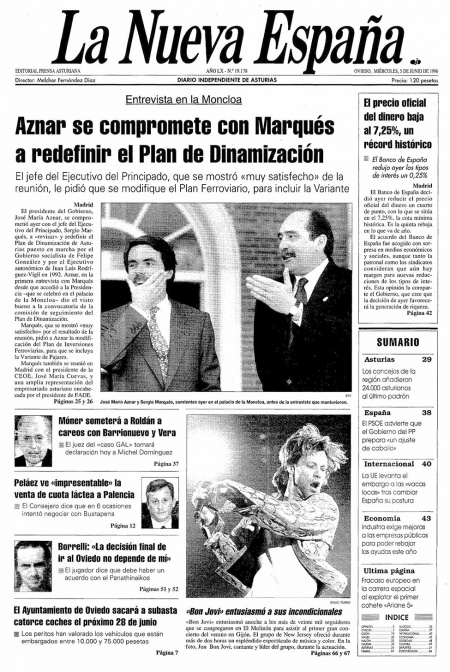 Portada Miércoles 5 de  de 1996