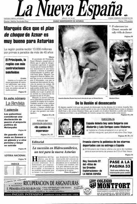 Portada Domingo 9 de  de 1996