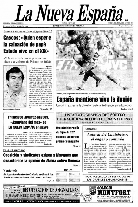 Portada Domingo 16 de  de 1996