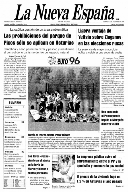 Portada Lunes 17 de  de 1996