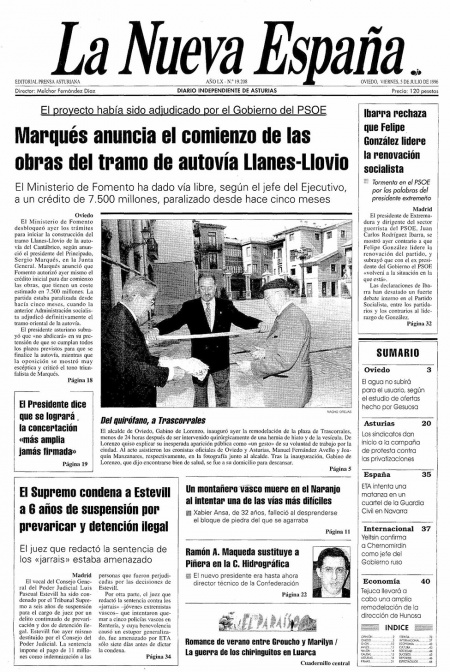 Portada Viernes 5 de  de 1996