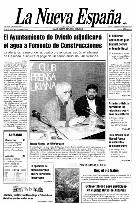 Portada Sábado 6 de  de 1996