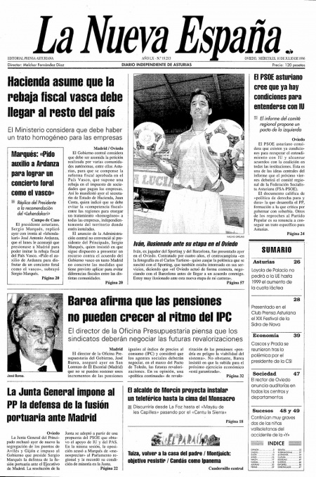 Portada Miércoles 10 de  de 1996