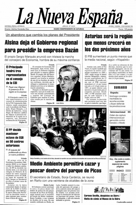 Portada Viernes 12 de  de 1996