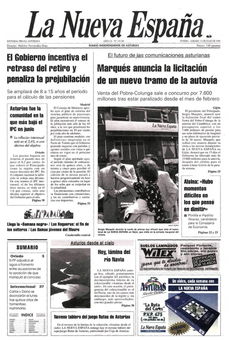 Portada Sábado 13 de  de 1996