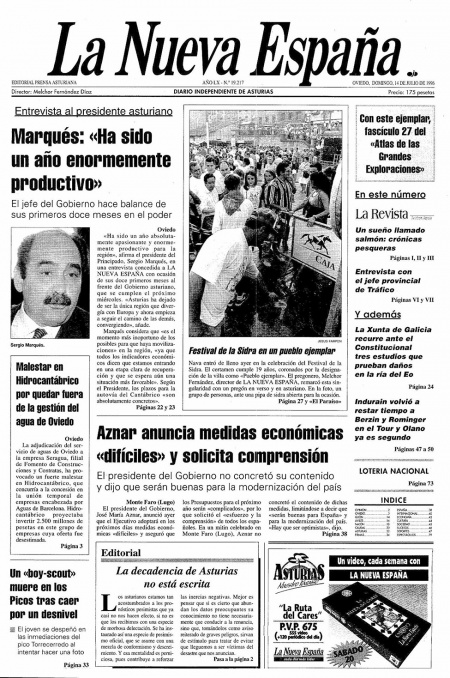 Portada Domingo 14 de  de 1996