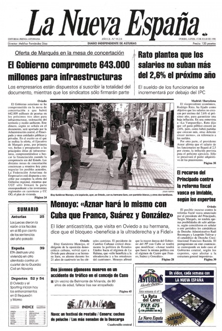Portada Lunes 15 de  de 1996