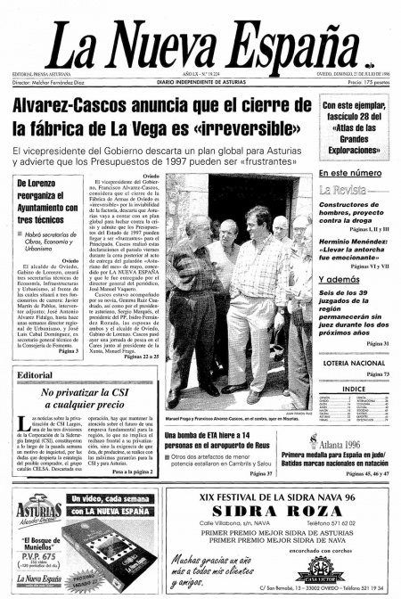 Portada Domingo 21 de  de 1996