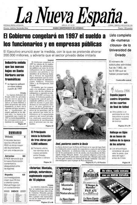 Portada Viernes 26 de  de 1996