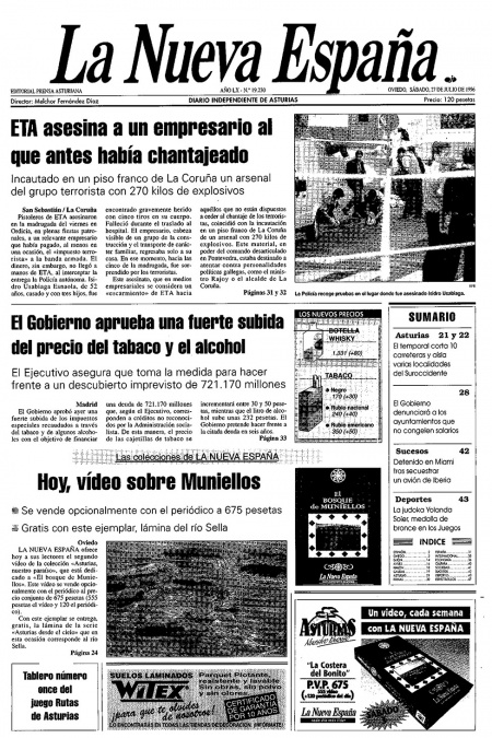 Portada Sábado 27 de  de 1996