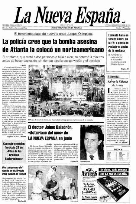 Portada Domingo 28 de  de 1996