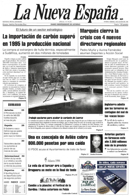 Portada Viernes 2 de  de 1996