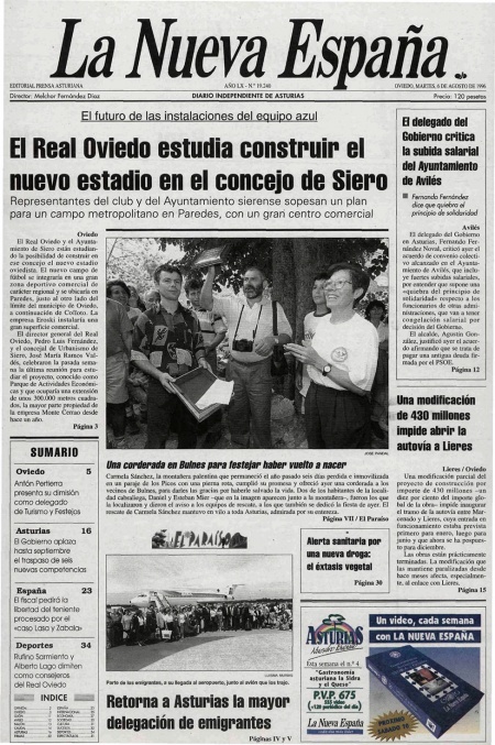 Portada Martes 6 de  de 1996
