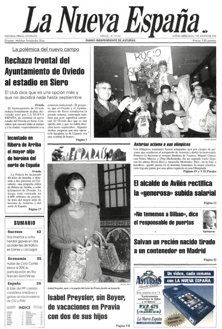 Portada Miércoles 7 de  de 1996