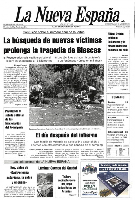 Portada Sábado 10 de  de 1996