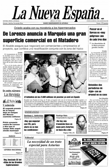 Portada Domingo 18 de  de 1996
