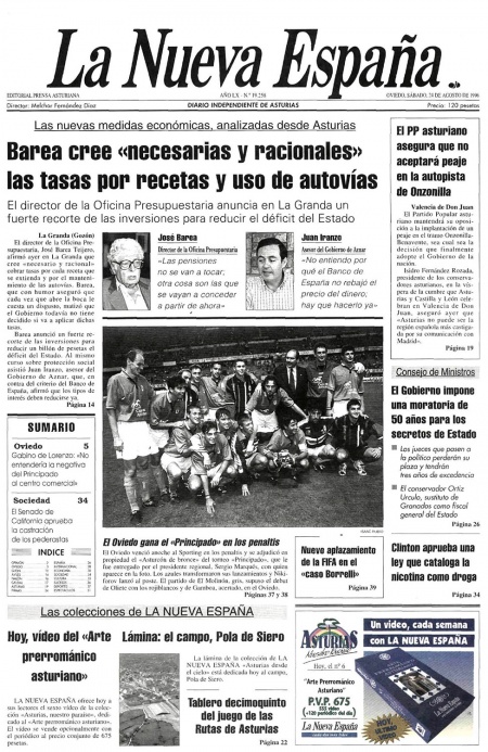 Portada Sábado 24 de  de 1996