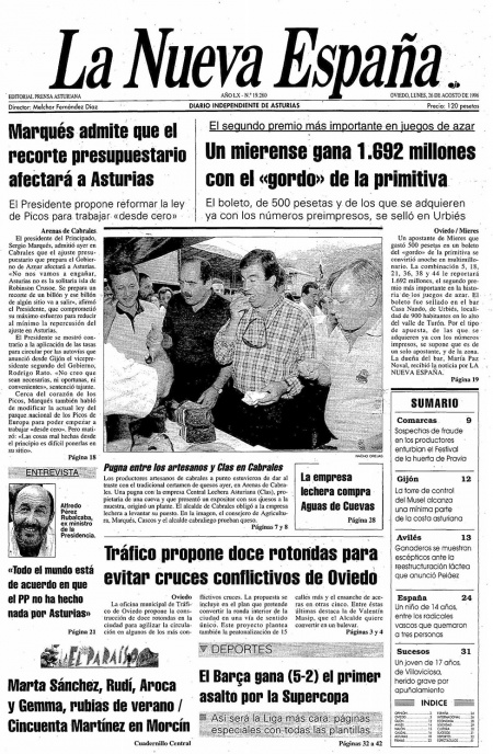 Portada Lunes 26 de  de 1996