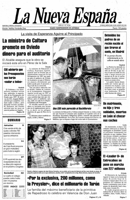 Portada Miércoles 28 de  de 1996