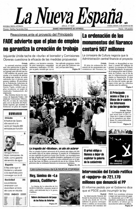 Portada Sábado 31 de  de 1996
