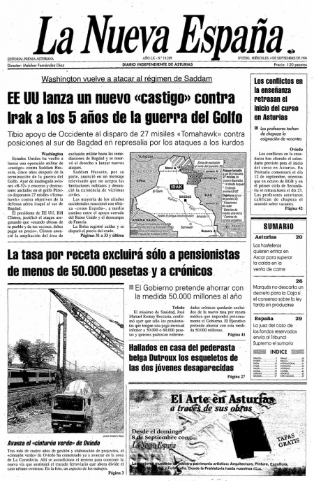 Portada Miércoles 4 de  de 1996