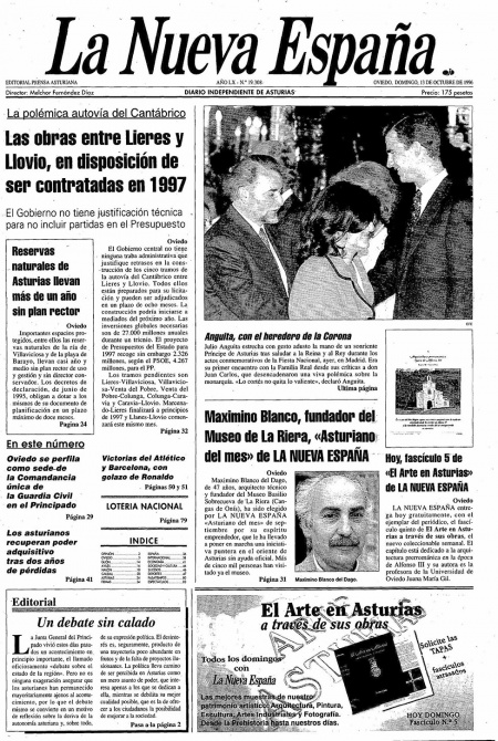Portada Domingo 13 de Octubre de 1996