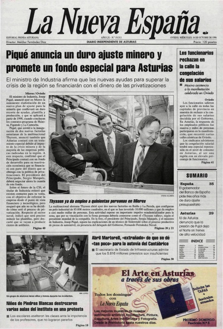 Portada Miércoles 16 de Octubre de 1996