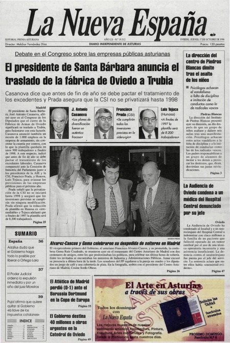 Portada Jueves 17 de Octubre de 1996