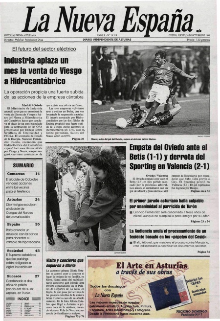 Portada Jueves 24 de Octubre de 1996