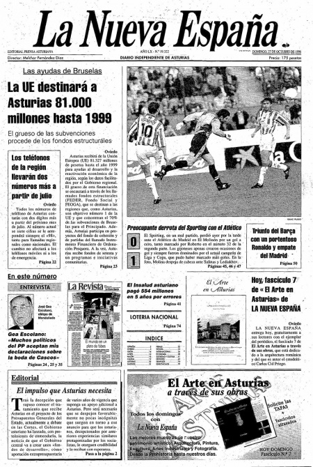 Portada Domingo 27 de Octubre de 1996