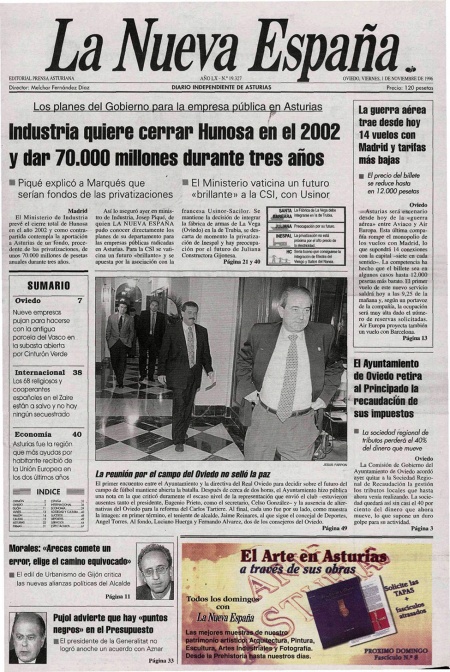 Portada Viernes 1 de Noviembre de 1996