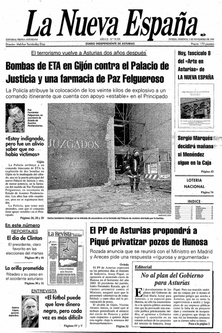 Portada Domingo 3 de Noviembre de 1996
