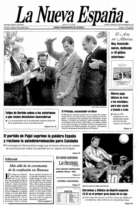 Portada Domingo 10 de Noviembre de 1996
